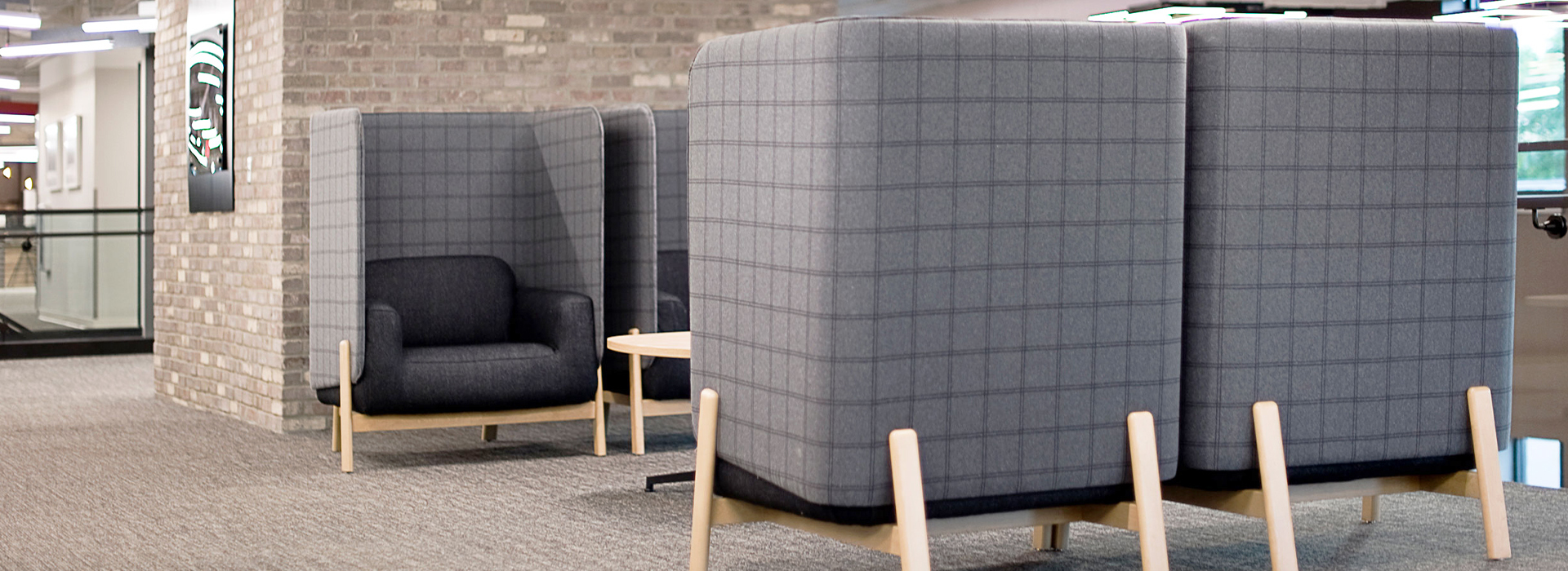 interior of Silencer Central's modern staff break area